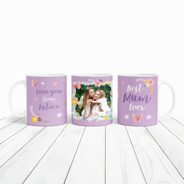 Best Mum Ever Mother's Day Gift Purple Photo Personalised Mug