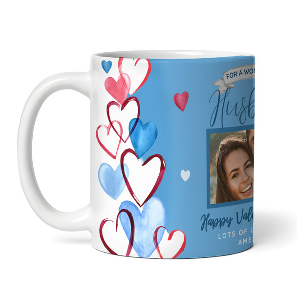 Husband Blue Heart Photo Valentine's Day Gift Personalised Mug