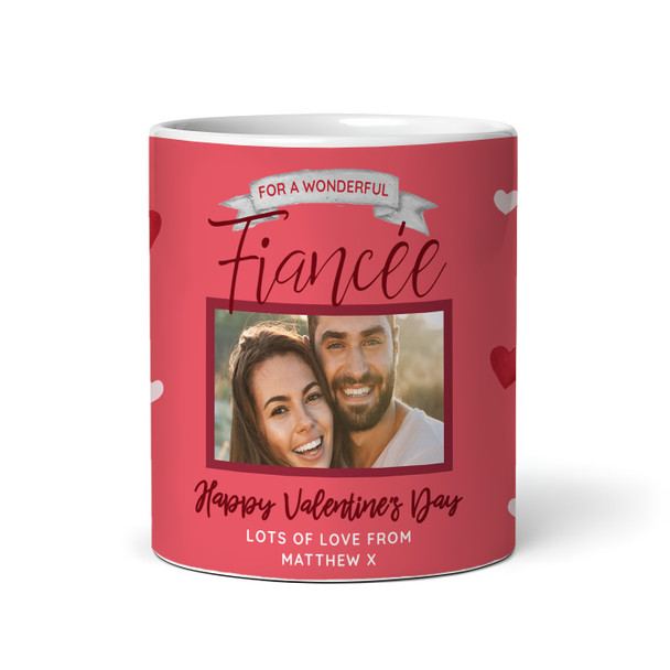 Fiancée Red Heart Photo Valentine's Day Gift Personalised Mug