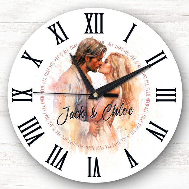 Kissing Couples Valentine's Day Gift Birthday Anniversary Personalised Clock
