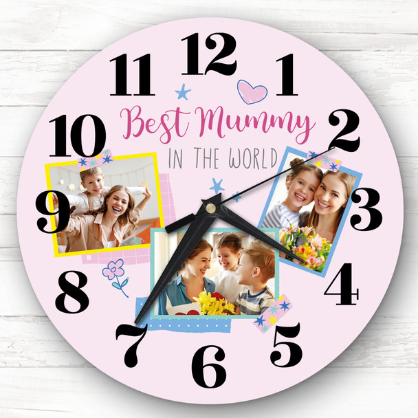 Best Mummy In The World Photo Mother's Day Gift Birthday Personalised Clock