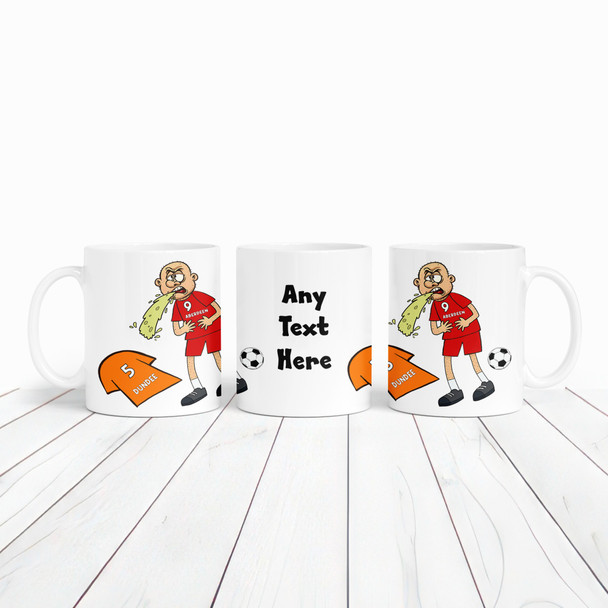 Aberdeen Vomiting On Dundee Funny Football Gift Team Rivalry Personalised Mug