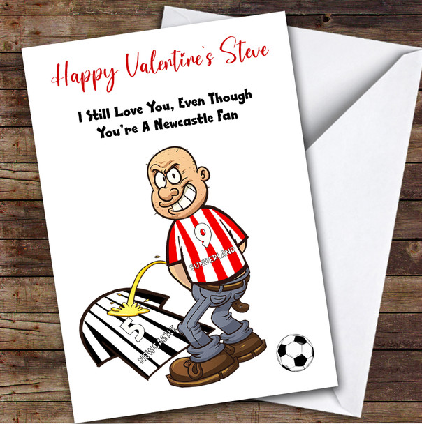 Sunderland Weeing On Newcastle Funny Newcastle Football Fan Valentine's Card