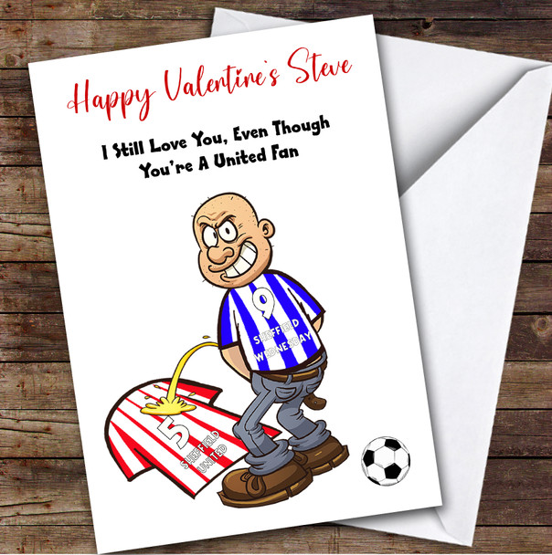 Wednesday Weeing On United Funny United Football Fan Valentine's Card