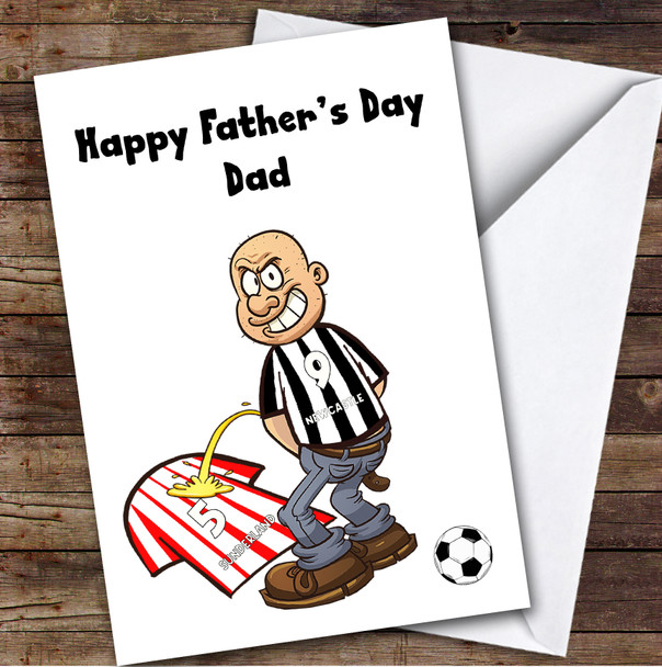 Newcastle Weeing On Sunderland Funny Sunderland Football Fan Father's Day Card