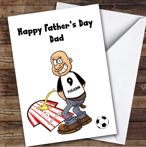 Fulham Weeing On Brentford Funny Brentford Football Fan Father's Day Card