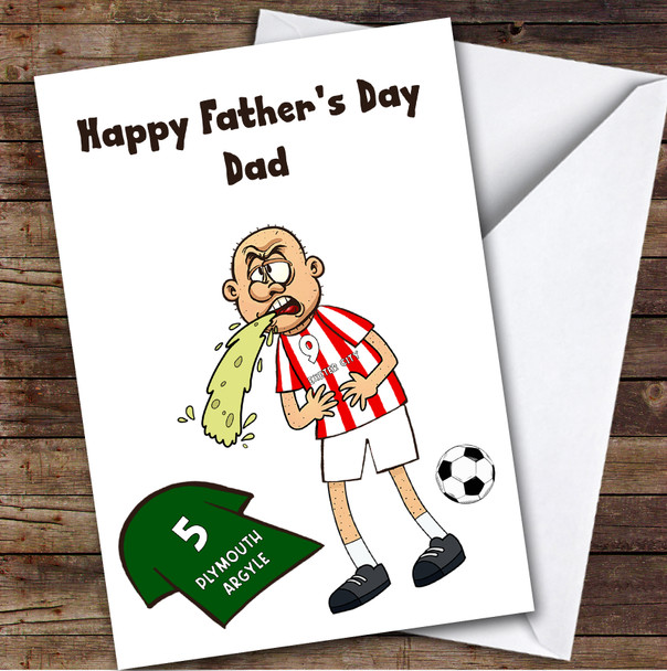 Exeter Vomiting On Plymouth Funny Plymouth Football Fan Father's Day Card