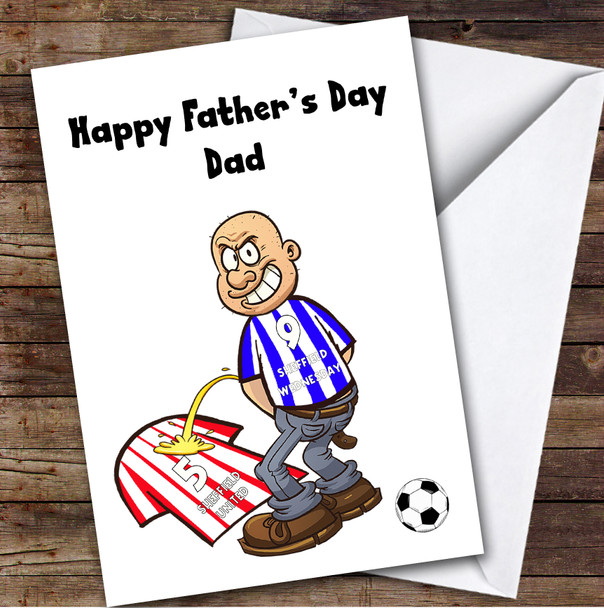 Wednesday Weeing On United Funny United Football Fan Father's Day Card