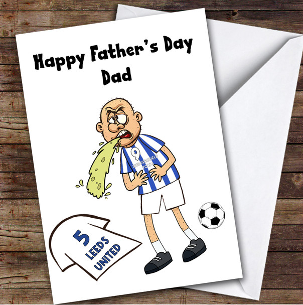 Any Team Vomiting On Any Team Funny Football Fan Father's Day Card