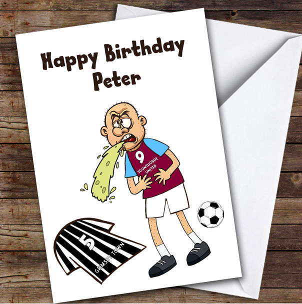Scunthorpe Vomiting On Grimsby Funny Grimsby Football Fan Birthday Card