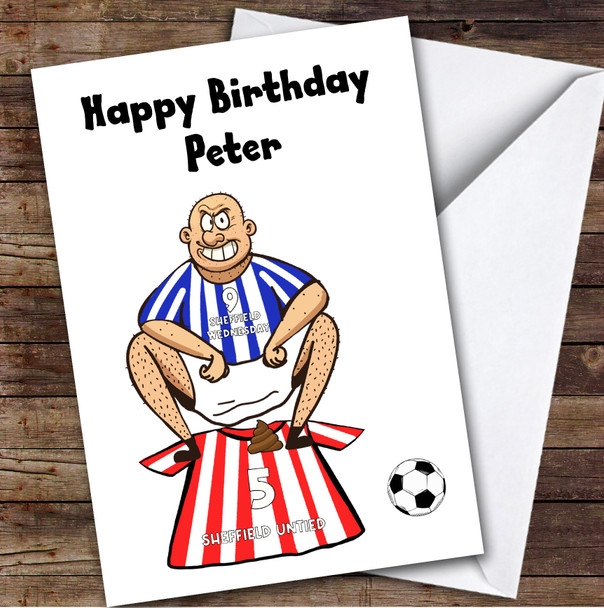 Wednesday Shitting On United Funny United Football Fan Birthday Card