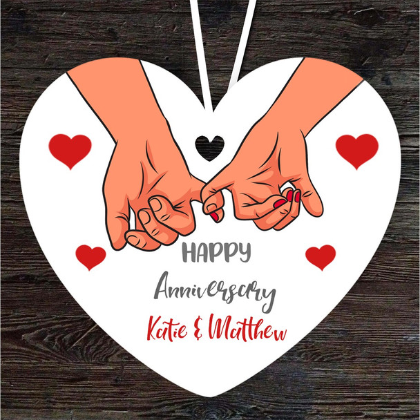 Hand Holding Anniversary Gift Heart Personalised Hanging Ornament