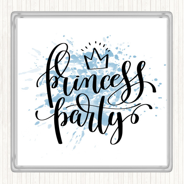 Blue White Princess Party Inspirational Quote Coaster