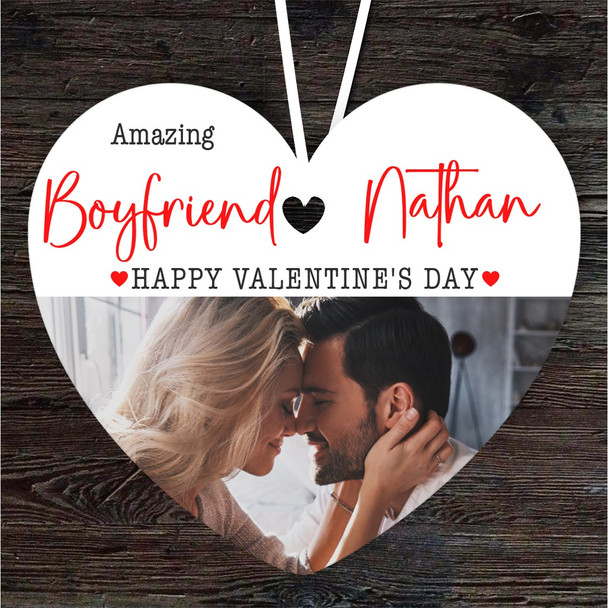 Boyfriend Wife Photo Valentine's Day Gift Heart Personalised Hanging Ornament