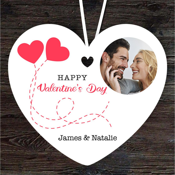 Two Red Hearts Photo Valentine's Day Gift Heart Personalised Hanging Ornament