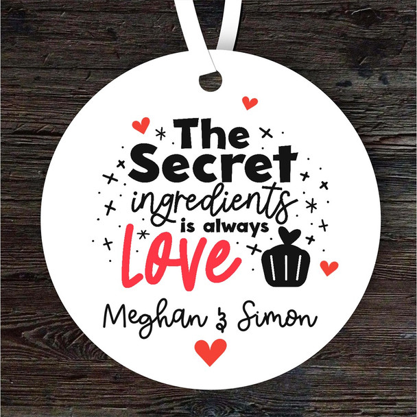 Secret Ingredients Love Romantic Gift Round Personalised Hanging Ornament