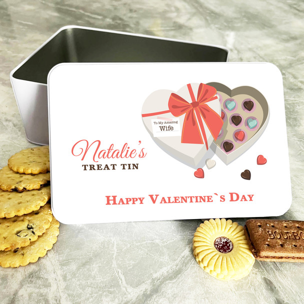 Wife Box Of Chocolate Valentine's Day Gift Sweet Treats Personalised Tin