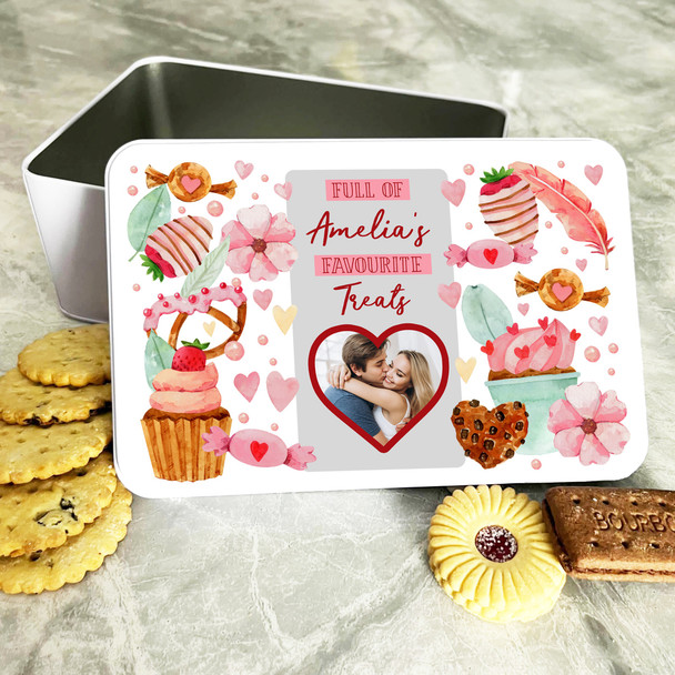 Full Of Favourite Treats Love Romantic Photo Gift Personalised Treat Tin