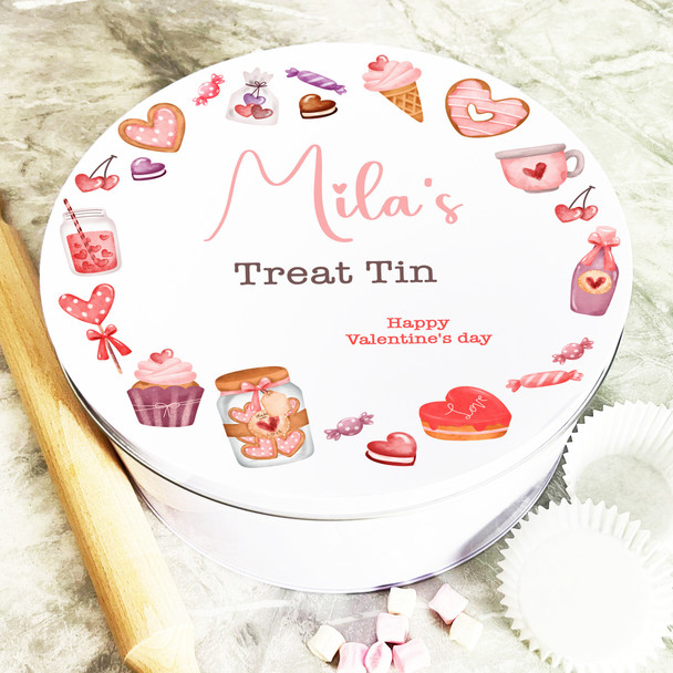 Round Valentine's Treats Valentine's Day Gift Personalised Treat Tin