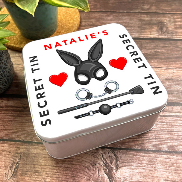 Square Erotic Toys Naughty Sexy Romantic Gift Personalised Storage Tin