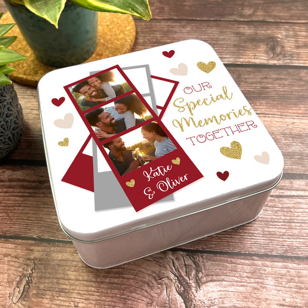 Square Special Together Photo Romantic Gift Personalised Keepsake Memory Tin