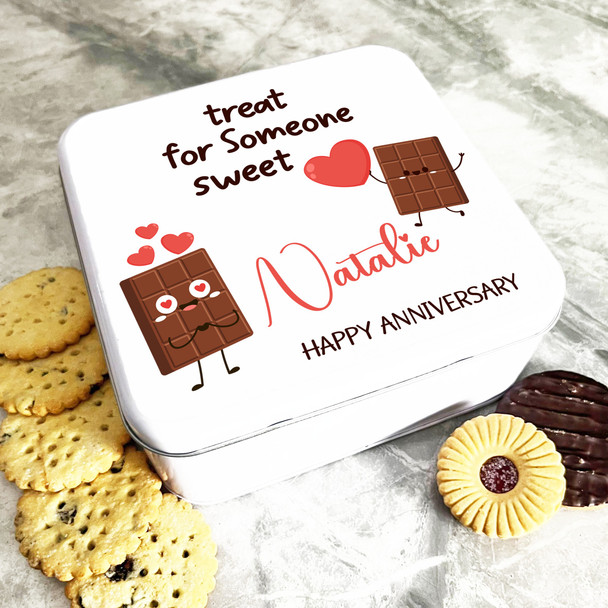Square For Someone Sweet Anniversary Gift Personalised Treat Tin