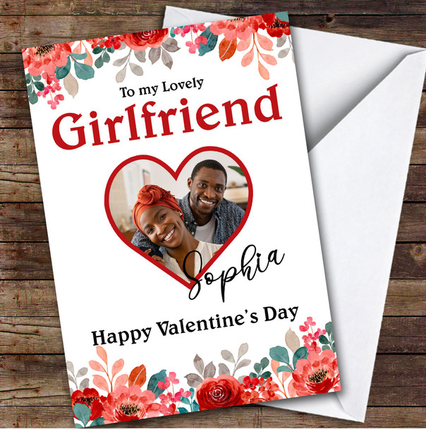 Personalised Valentine's Day Card For Girlfriend Heart Photo Card