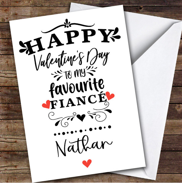 Personalised Funny Favourite Fiancé Valentines' Day Card