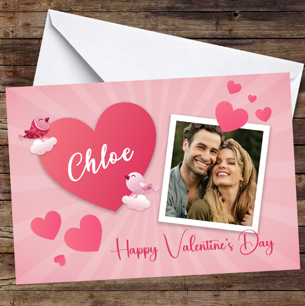 Personalised Love Birds Photo Frame Valentine's Card