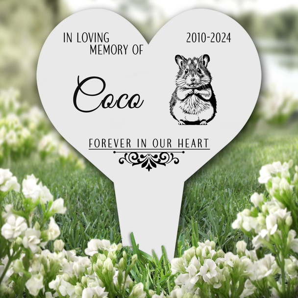 Heart Hamster Pet Remembrance Garden Plaque Grave Personalised Memorial Stake