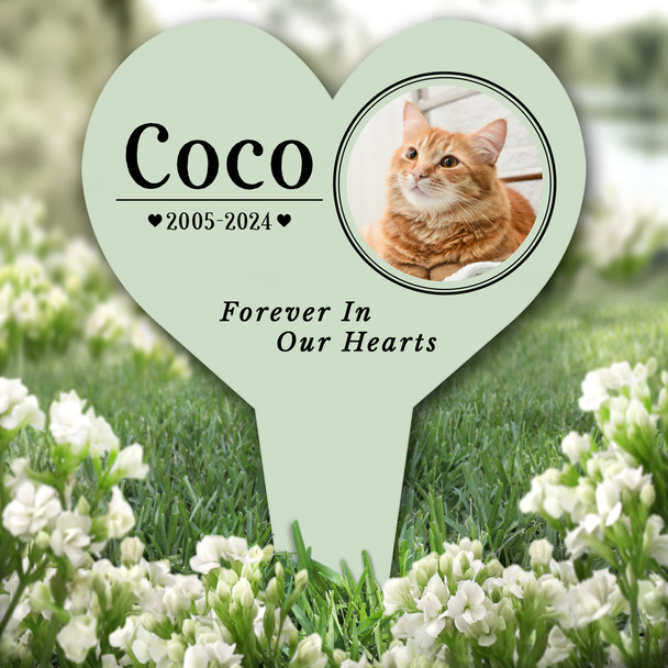 Heart Any Pet Photo Frame Pet Green Remembrance Grave Plaque Memorial Stake