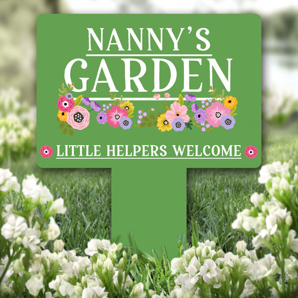 Garden Flowers Nanny's Personalised Gift Garden Plaque Sign Ground Stake