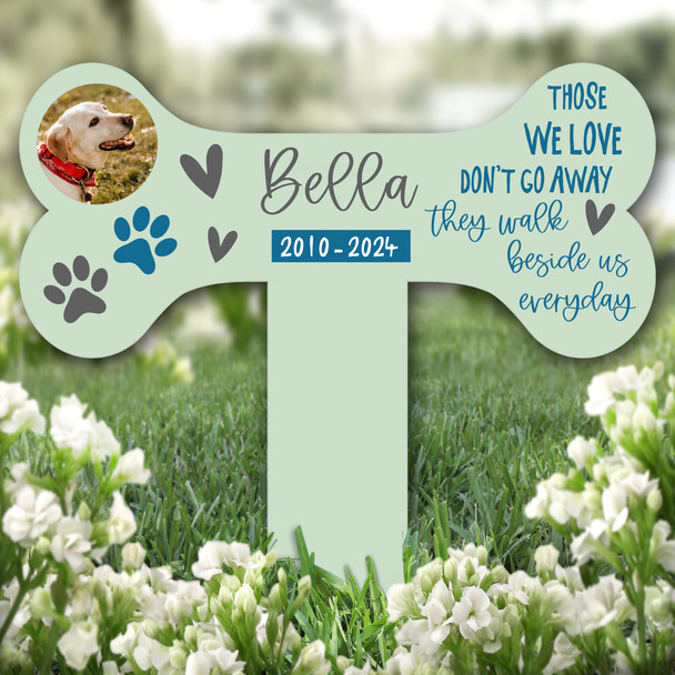 Bone Photo Green Dog Loss Pet Remembrance Garden Plaque Grave Memorial Stake
