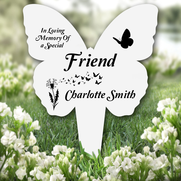 Butterfly Friend Dandelion Remembrance Grave Garden Plaque Memorial Stake