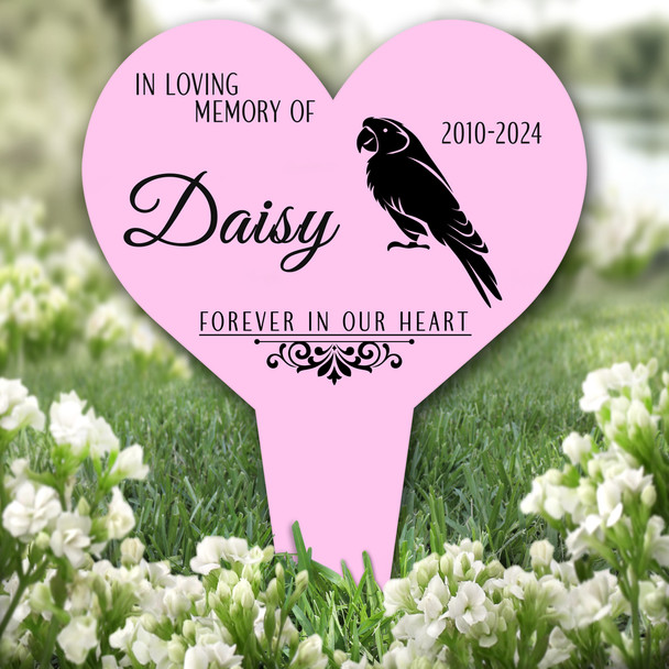 Heart Parrot Pet Pink Remembrance Garden Plaque Grave Marker Memorial Stake Heart Parrot Pet Pink Remembrance Garden Plaque Grave Marker Memorial Stake