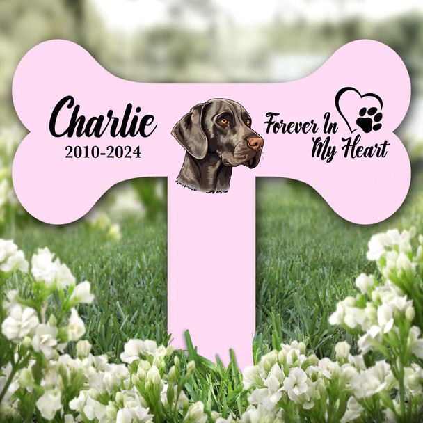 Bone Pink Shorthaired Pointer Brown Dog Pet Grave Garden Plaque Memorial Stake
