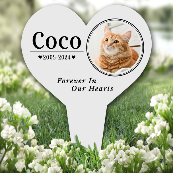 Heart Any Pet Round Photo Frame Pet Remembrance Grave Plaque Memorial Stake