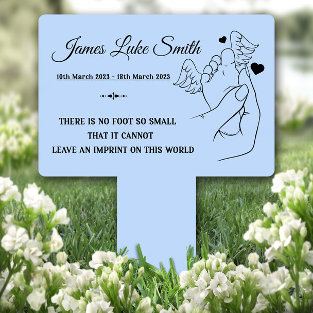 Baby Foot With Wings Remembrance Garden Plaque Grave Marker Memorial Stake