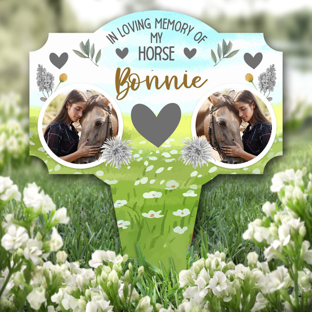 Loving Memory Of My Horse Pet Photo Remembrance Grave Plaque Memorial Stake