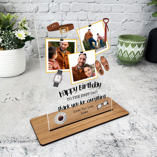 Birthday Gift Best Dad Accessories Hanging Photos Personalised Acrylic Plaque