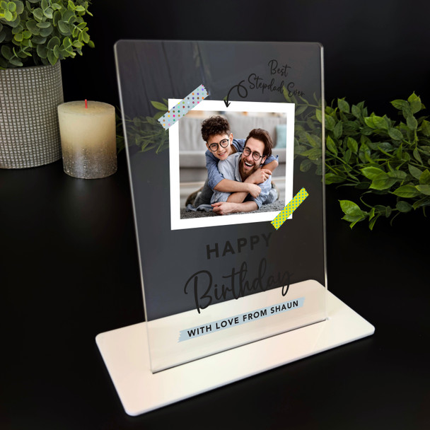 Stepdad Birthday Gift Best Stepdad Photo Personalised Acrylic Plaque