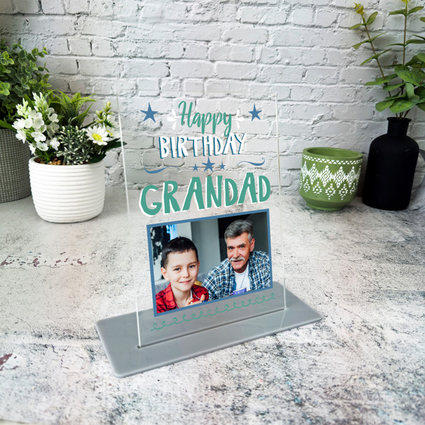 Grandad Birthday Gift Photo Star Personalised Acrylic Plaque