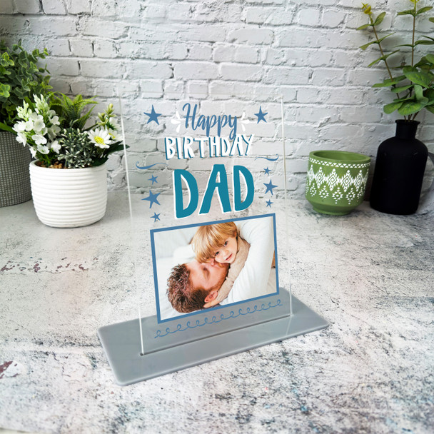 Dad Birthday Gift Photo Star Personalised Acrylic Plaque