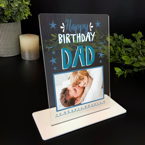 Dad Birthday Gift Photo Star Personalised Acrylic Plaque