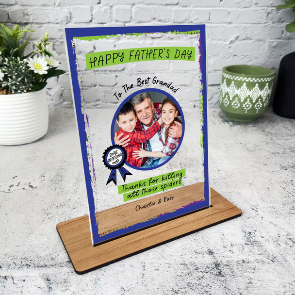 Grandfather Fathers Day Gift Best Grandad Ever Photo Personalised Acrylic Plaque