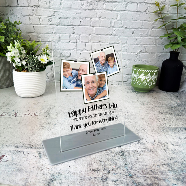 Grandfather Fathers Day Gift Grandad Hanging Photos Personalised Acrylic Plaque