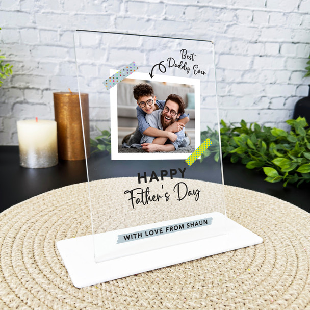 Fathers Day Gift Best Daddy Ever Colourful Photo Personalised Acrylic Plaque