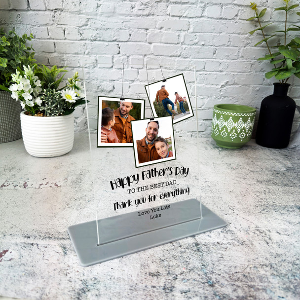 Fathers Day Gift Best Dad Hanging Photos Personalised Acrylic Plaque