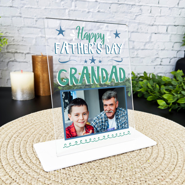 Grandad Father's Day Gift Photo Star Personalised Acrylic Plaque