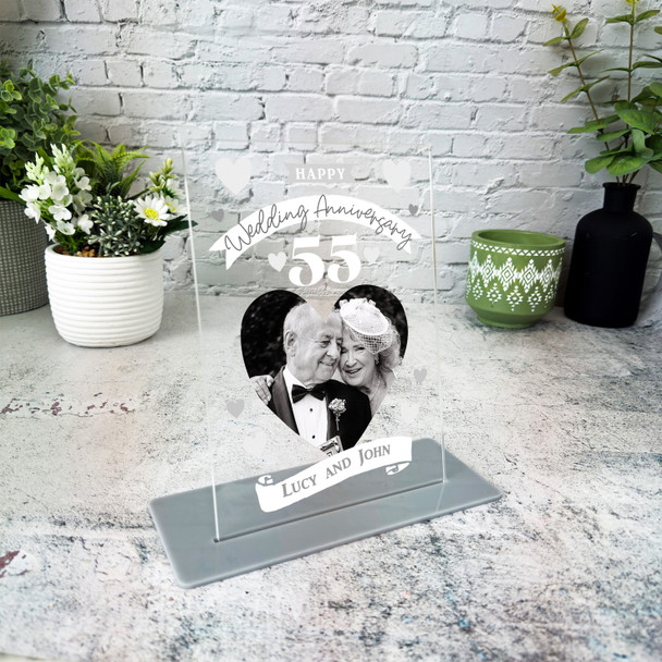 55th Wedding Anniversary Photo Gift Personalised Acrylic Plaque